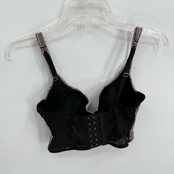 VICTORIA’S SECRET DREAM ANGELS LIGHTLY LINED LONG LINE SATIN BRA PLAID Size 34C - Picture 8 of 11